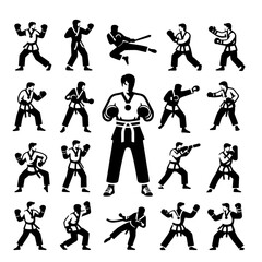 set of silhouettes of people