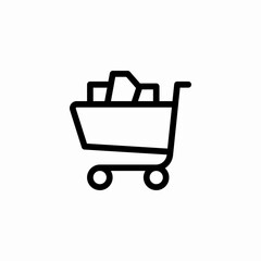 full shopping cart icon sign vector
