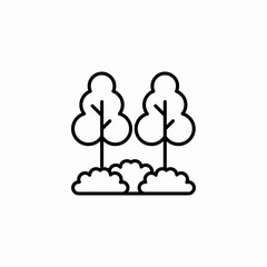 green trees bushes icon sign vector