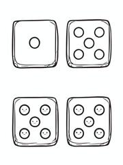 Two dices with black dots 