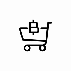 shopping cart currency icon sign vector