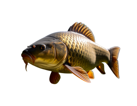  Detailed Close-Up of Common Carp Fish with Scaled Body PNG