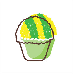 Shaved ice logo vector illustration, off side color vector, suitable for wall decoration, background etc	