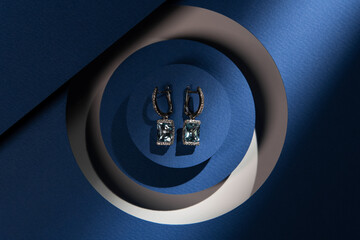 Close-up of jewelry on colored paper