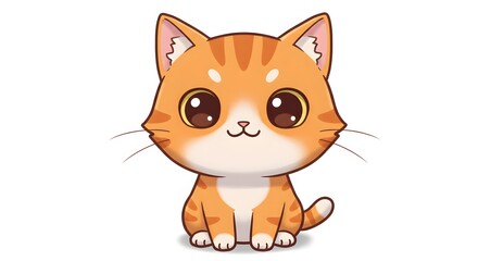 Adorable Orange Tabby Kitten Illustration Cute Cartoon Cat