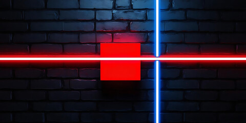 Naklejka premium Futuristic Laser Lights Creating Geometric Patterns on Wall