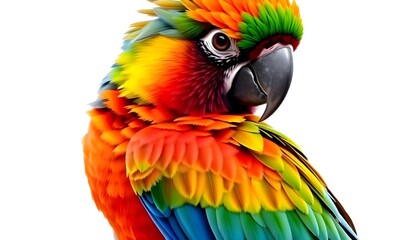 Obraz premium Colorful parrot close-up nature wildlife photography studio lighting artistic perspective