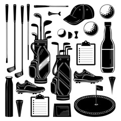 golf elements Vector Illustration