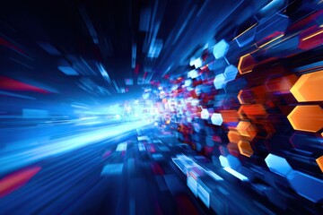 abstract technology background with glowing lines