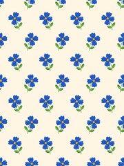 Cute Blue Flower Pattern