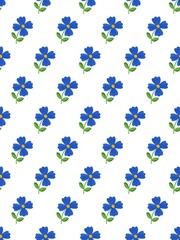 Cute Blue Flower Pattern 