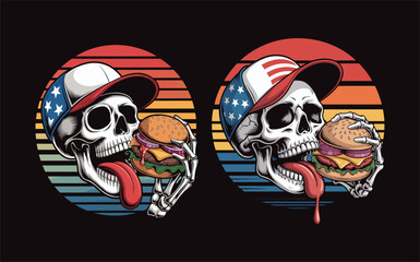 Burger vector design, vector illustration, Burger design, silhouette style.
