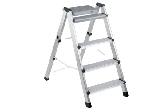 Top View of Compact Folded Step Ladder, PNG Transparent Background - Powered by Adobe