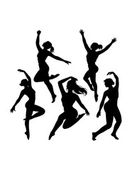 Freestyle female dancer performance silhouette