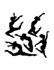 Freestyle female dancer performance silhouette