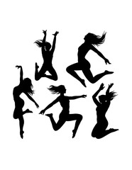 Freestyle female dancer performance silhouette