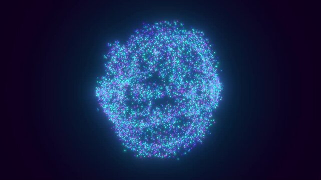 looped 3d animation vibration of colored energy