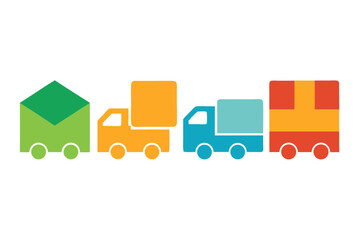 set of Delivery icon vector silhouette illustration isolated on white background