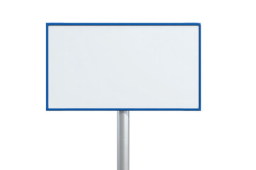 Obraz premium a blue and white sign on a metal pole