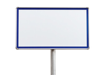 Fototapeta premium a blue and white sign on a pole