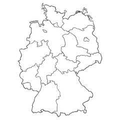 Germany map illustration hand drawn outline vector