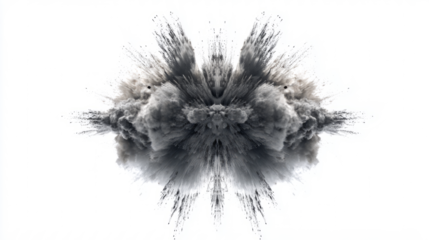 Symmetrical explosion forming mandala minimal on white