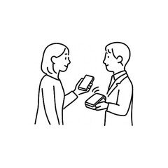 モバイル決済シーンのイラスト１５