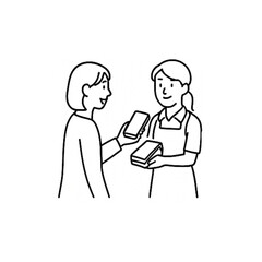 モバイル決済シーンのイラスト５