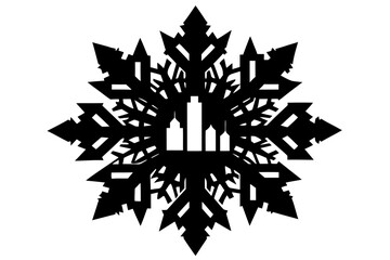 Vector art of silhouette of  snowflake  design
