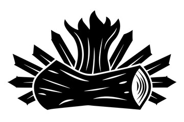 Vector art of silhouette of  wood 