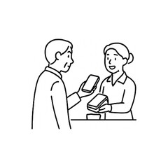 モバイル決済シーンのイラスト３