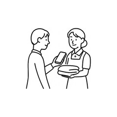 モバイル決済シーンのイラスト２