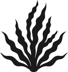 Seaweed silhouette Vector Illustration on White Background