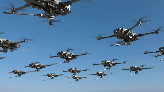Armed drones are moving towards the battlefield, Futuristic aerial attack drone