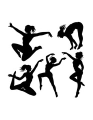 Freestyle female dancer performance silhouette