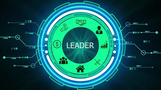 Digital Leader Concept Futuristic Interface Illustrating Leadership Teamwork Growth Financial