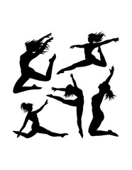 Freestyle female dancer performance silhouette
