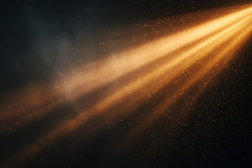 Volumetric Sunlight Beam with Dust Particles &ndash; Cinematic Lighting Overlay on Black Background