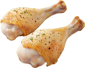 Raw chicken drumsticks ready for cooking.