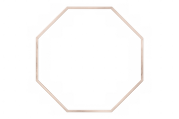 Rose gold octagonal frame adding a touch of elegance and modernity, perfect for various design projects with transparent background