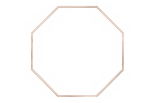 Rose gold octagonal frame adding a touch of elegance and modernity, perfect for various design projects with transparent background