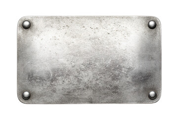 a metal plate with rivets on a white background