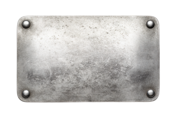 a metal plate with rivets on a white background