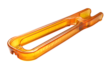 Basic plastic bread clip with open end isolated on white background