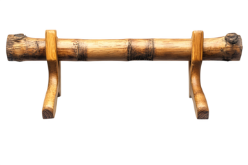 Basic wooden clothes hanger with notched ends isolated on white background