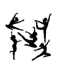 Freestyle female dancer performance silhouette