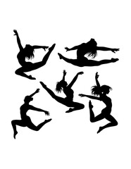 Obraz premium Freestyle female dancer performance silhouette