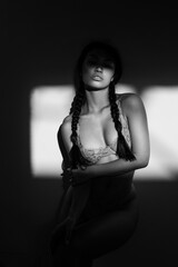 Sexy girl in lingerie posing in studio