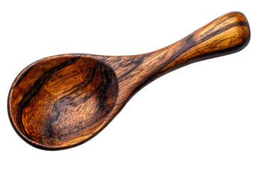 Wooden spoon isolated on white background, culinary tool icon