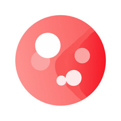 Abstract Red Bubble or Sphere Graphic with Shadows and Circles Vector
